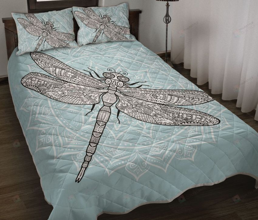 Dragonfly Mandala Blue Bedding Set