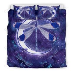 Dragonfly Moon Purple Bedding Set