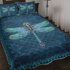 Dragonfly With Floral Vintage Bedding Set