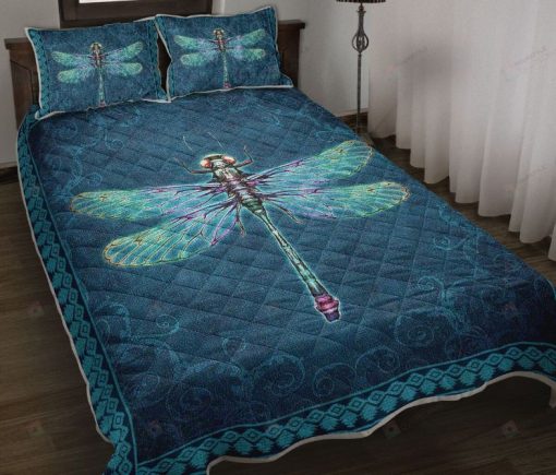 Dragonfly With Floral Vintage Bedding Set