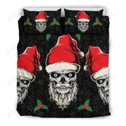 Evil Christmas Skull Santa Bedding Set