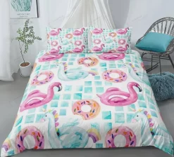 Fancy Unicorn Flamingo Donut Bedding Set