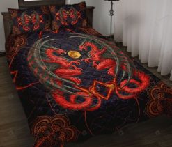 Fire Dragon Mandala Vingate Art Style Bedding Set