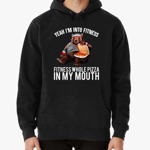 Fitness Whole Pizza In My Mouth Funny Bear Unisex T-Shirt