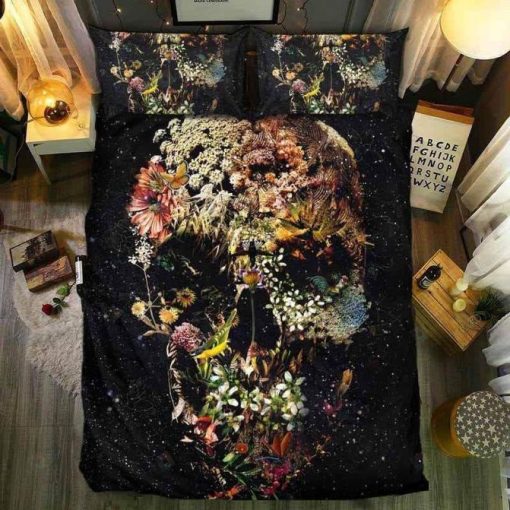 Flowers Skull Art Bedding Set