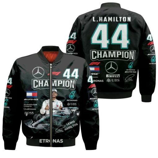 Formula 1 Lewis Hamilton Champion Mercedes 3d Bomber Jacket