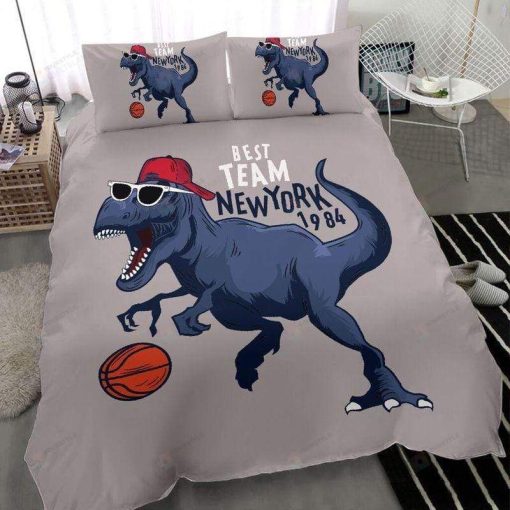 Funny Dinosaurs Basketball Bedding Set