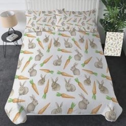 Funny Rabbit Carrot Bedding Set