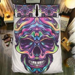 Galaxy Watercolor Skull Bedding Set