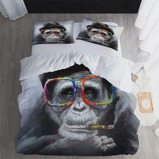 Glasses Monkey Bedding Set