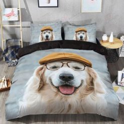 Golden Retriever Glasses Bedding Set