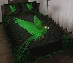 Green Parrot And Mandala Pattern Bedding Set