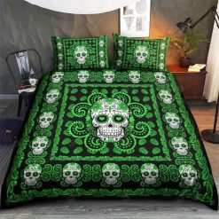 Green Skull Bedding Set