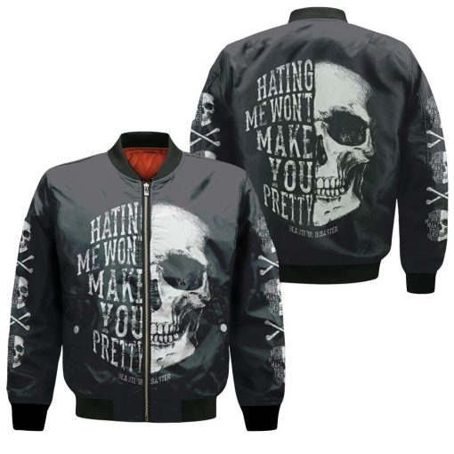 Hating Me Wont Make You Pretty Skull 3d Print Hoodie Bomber Jacket