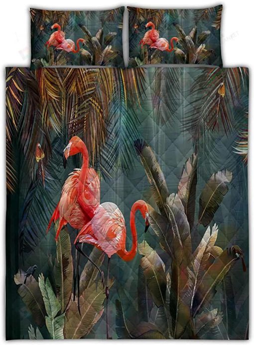 Hawaii Flamingo Art Bedding Set