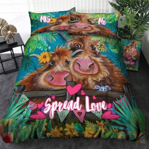 Highland Cattle Spread Love Bedding Set