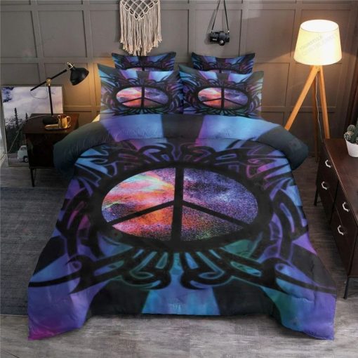 Hippie Peace Symbol Art Bedding Set