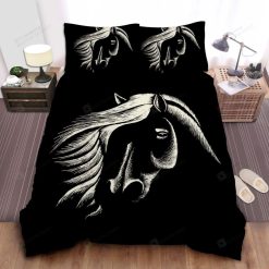 Horse Black Background Bedding Set