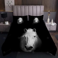 Horse Black Cool Bedding Set