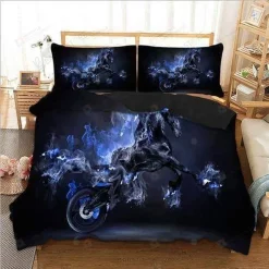 Horse Blue Smoke Bedding Set