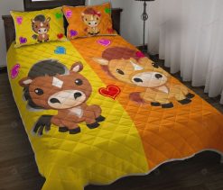 Horse Color Cartoon Bedding Set