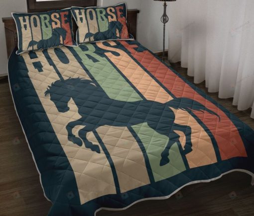 Horse Color Vintage Bedding Set