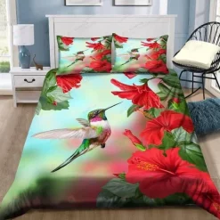 Hummingbird And Hibiscus Bedding Set