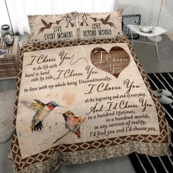 Hummingbird Couple Love I Choose You Bedding Set