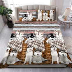 Husky Dogs Vintage Bedding Set