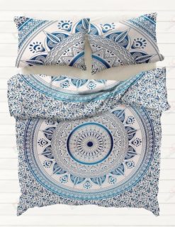 Indian Mandala Blue Flower Bedding Set