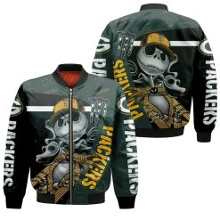 Jack Skellington Monster Energy Logo 3d Printed Hoodie For Fan Green Bay Packers Bomber Jacket