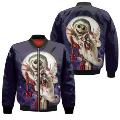 Jack Skellington Santa Costume Nightmare Before Christmas Halloween 3d Jersey Bomber Jacket