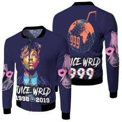 Juice Wrld 999 Pop Color Potrait Fleece Bomber Jacket