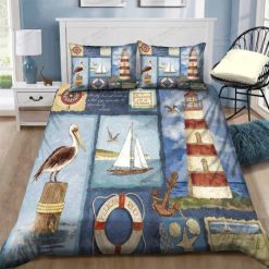 Lighthouse And Beach Stuffs Picture Bedding Set