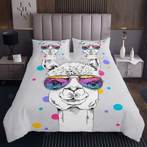 Llama With Sunglasses Bedding Set