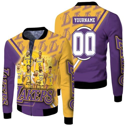 Los Angeles Lakers Nba Western Conference Logo Fleece Bomber Jacket