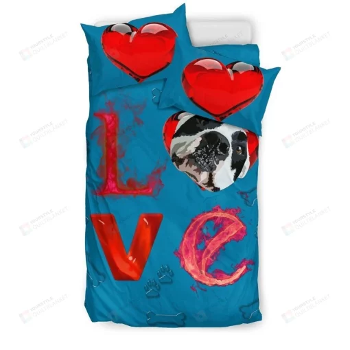 Love Pitbull Bedding Set