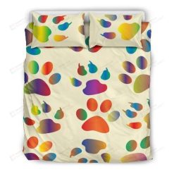 Multicolor Dog Paw Bedding Set