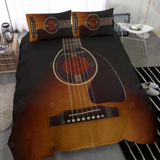 Music Black Guitar Bedding Set