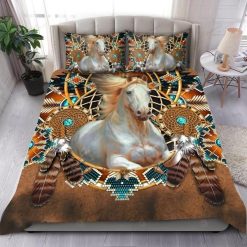 Native American Horse Pattern Bedding Set