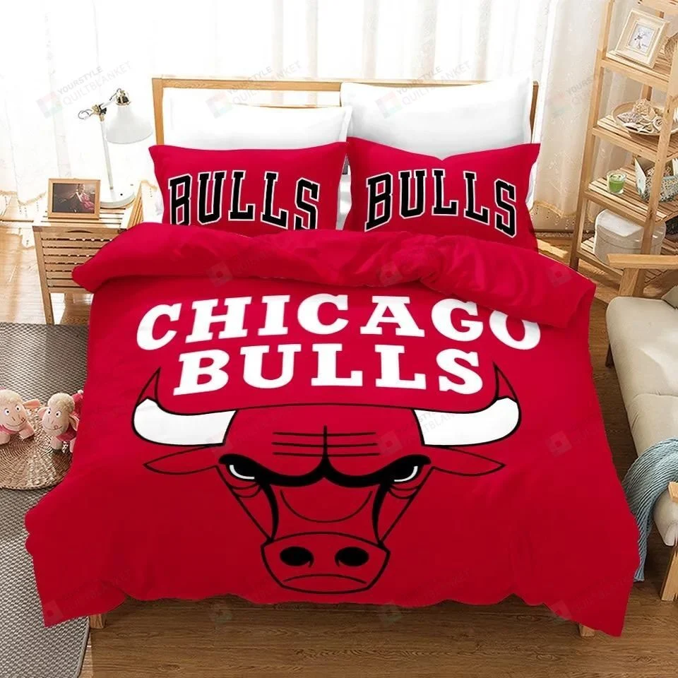 Nba Chicago Bulls Logo Basketball Bedding Set