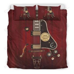 Red Electric Guitar Bedding Set