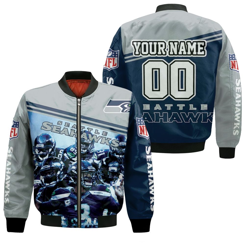 Nfl Seattle Seahawks Super Bowl Xlviii Champions Legend Personalized Bomber Jacket