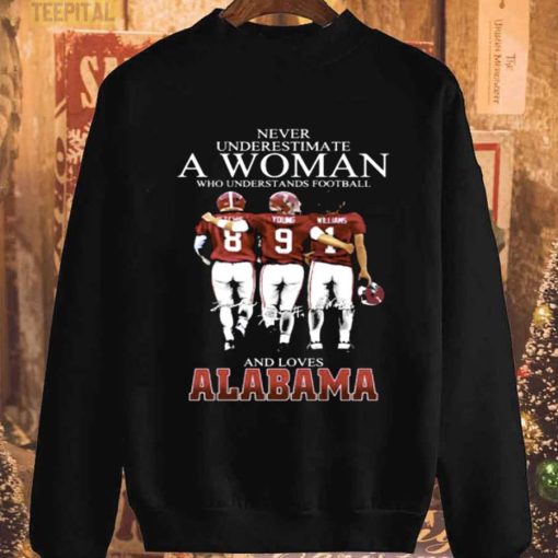 Original John Metchie III Bryce Young And Jameson Williams Never Underestimate A Woman Loves Alabama Football Unisex T-Shirt