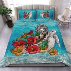 Ocean Turtle Hibiscus Bedding Set