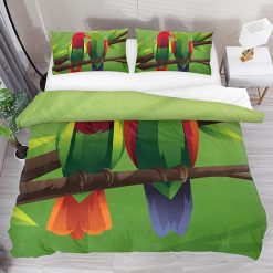 Parrots Couple Green Bedding Set