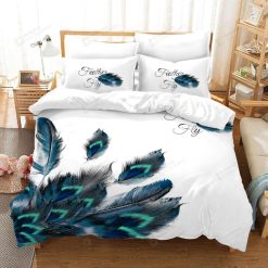 Peacock Feather Fly Bedding Set