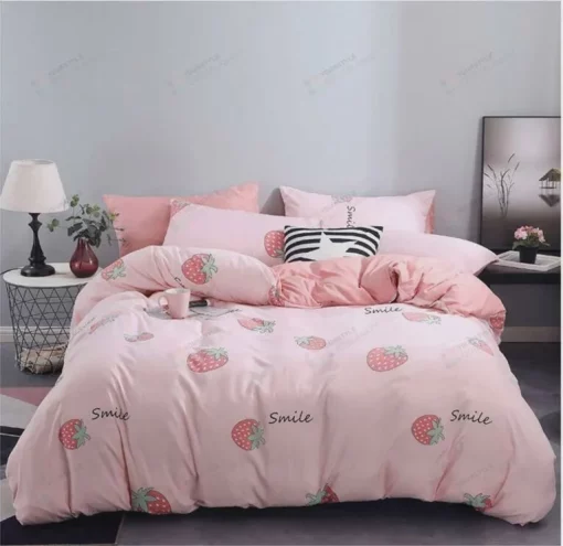 Pink Strawberry Bedding Set