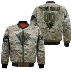 Pittsburgh Penguins Camouflage Veteran Personalized Bomber Jacket