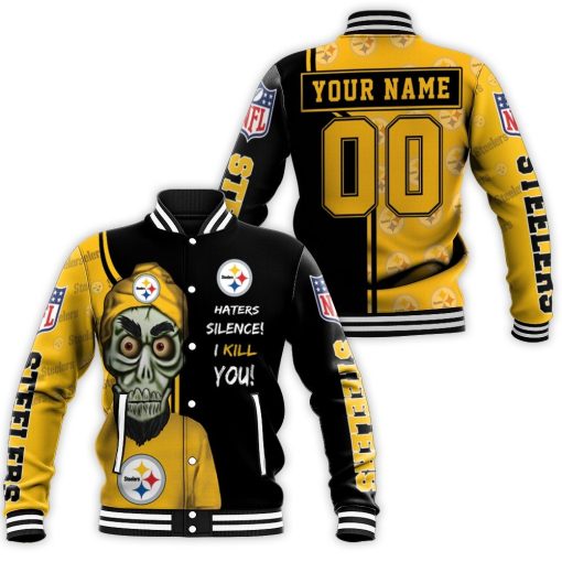 Pittsburgh Steelers Haters Silence 3d Personalized Baseball Jacket